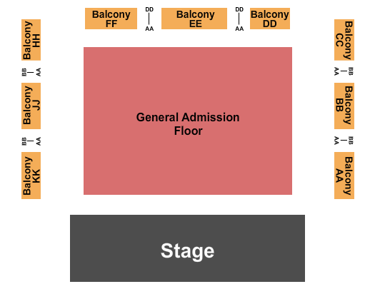 Seating chart for Revolution Hall